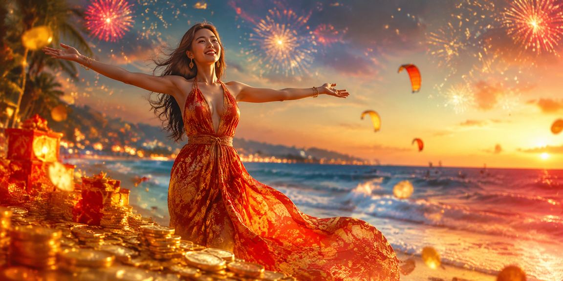 Không khí lễ hội giải trí về đêm tại Mũi Né với ánh đèn lung linh gần khu resort và casino